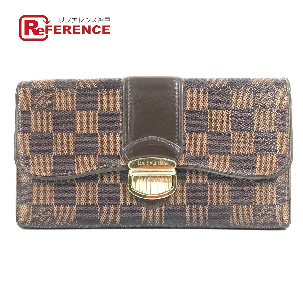 LOUIS VUITTON Damier Portefeuille Sistina Flap Bi fold Long Wallet Canvas